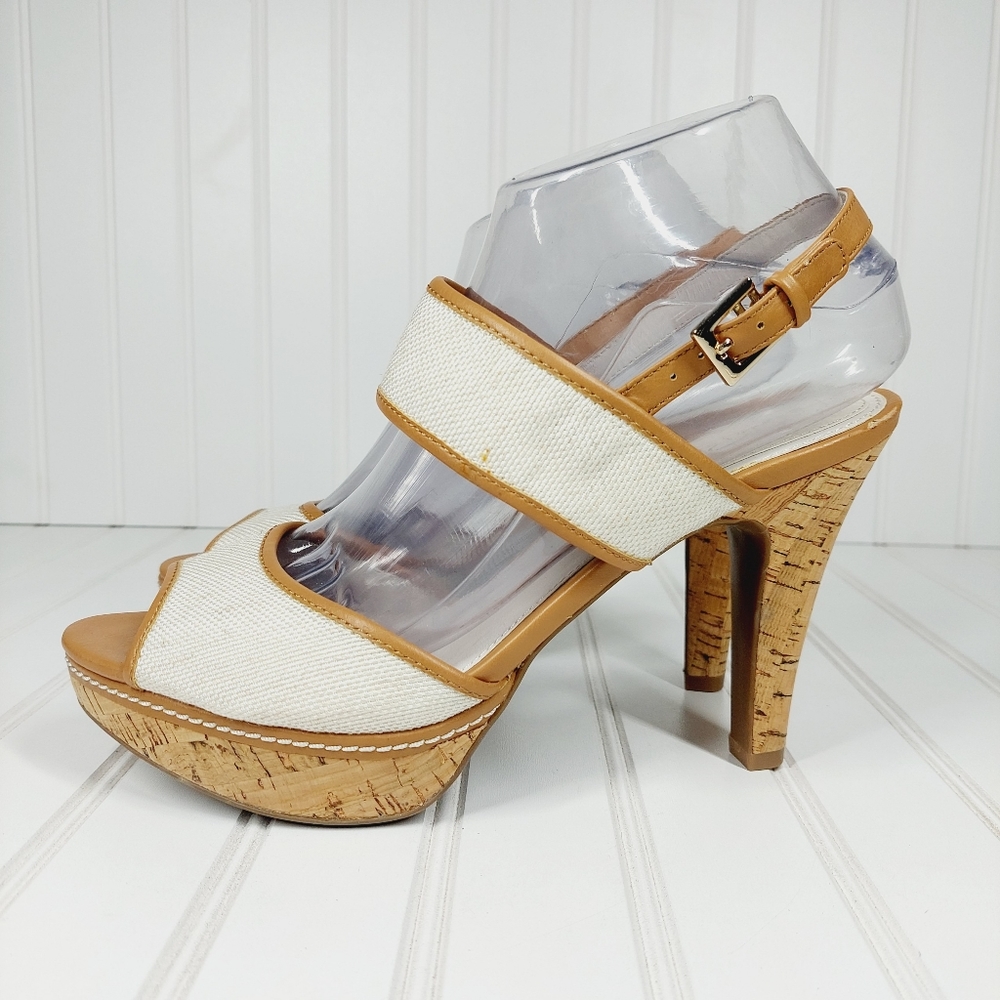 Studio Paolo Strappy Slingback Cork Platform Sandal